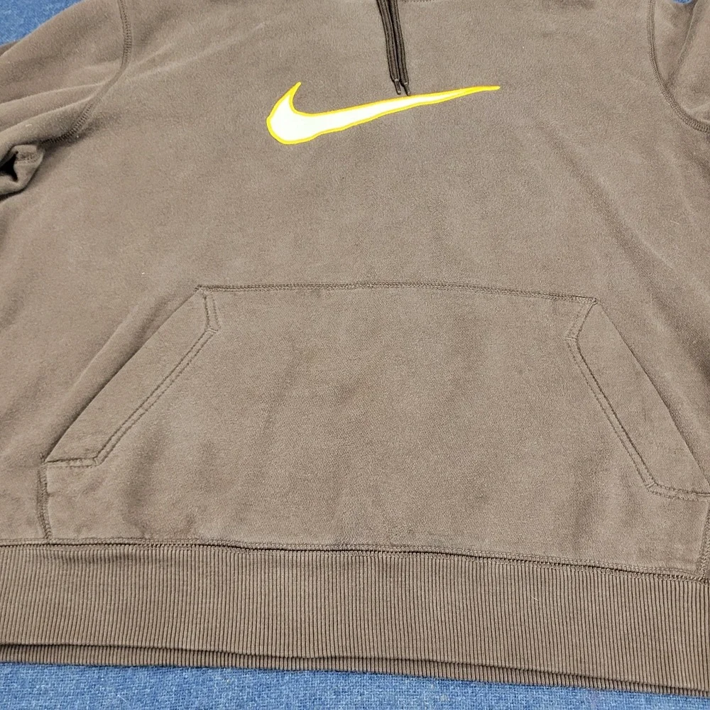 VTG Nike Athletic Dept Brown Pullover Hoodie XL Embroidered Swoosh Sportswear
